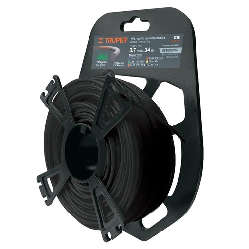 Hilos redondos para desmalezadora en blister 3.7 mm x 34 m Truper 17631